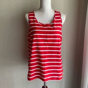 Time and Tru Red and White Striped Tank Top